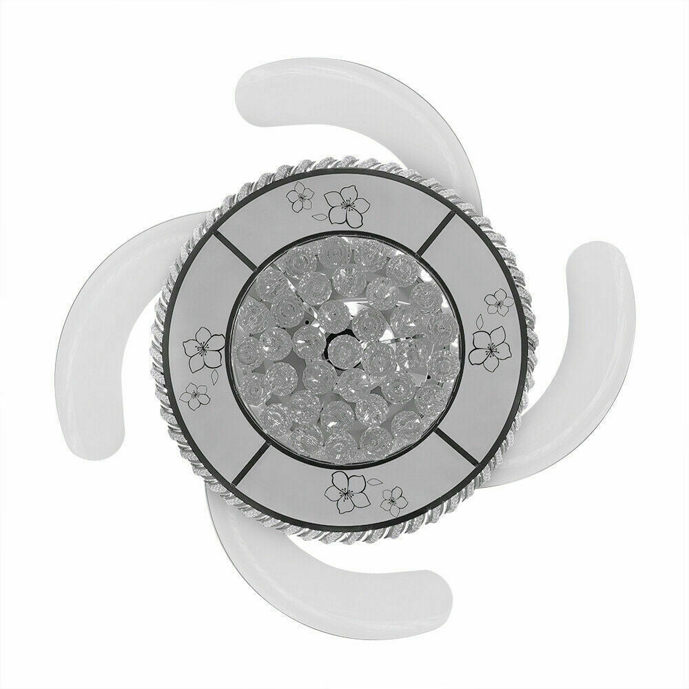 Modern Crystal Invisible Ceiling Fan Light with Remote Control Chandelier for Living Room Application