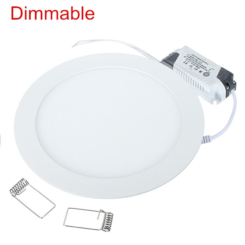 Ultra Thin LED Panel Downlight 3W 6W 9W 12W15W 25W Round LED Ceiling Recessed Light AC85-265V LED Panel dimmable lamps