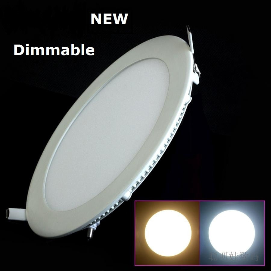 Ultra thin design 3W / 6W / 9W / 12W / 15W/25w LED dimmable ceiling recessed grid downlight / slim round panel light