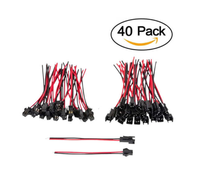 40 20 10 pcs/set Male to Female Plug Terminal Wire Connector Terminal Line JST wire Connector for LED Downlight Ceiling Lamp