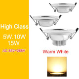 downlight 3W 5W 9W 12W 15W 18W led downlight Silver White Ultra Thin Aluminum AC110V 220V 240V Round Recessed LED Spot Lighting