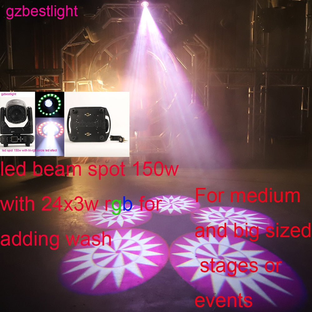 flight case led beam spot wash 150w 3in1 moving head light led 150w lyre beam spot 150w 24x3w rgb 3in1 wash light