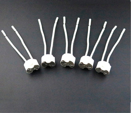 5-20PC MR16 MR11 GU5.3 G4 Lamp Holder Ceramic Halogen Lamp Holder Socket Pottery Connector 12-250V Led Light bulb Base with Wire