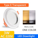 new LED Downlight 3W 5W 9W 12W 15W 18W Recessed Round LED Ceiling Lamp AC 220V 230V 240V Indoor down Lighting six color