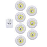 Battery Operated Dimmable LED Under Cabinet Light COB LED Puck Lights Closets Lights with Remote Control for Wardrobe Bathroom