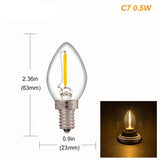 E14 Led Dimmable Bulb E12 E14 220V 0.5W 1W 2W LED Lamp LED Filament Night Light Chandelier LED Edison Bulbs C7 T20 T22