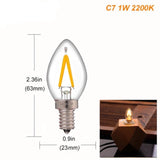 E14 Led Dimmable Bulb E12 E14 220V 0.5W 1W 2W LED Lamp LED Filament Night Light Chandelier LED Edison Bulbs C7 T20 T22