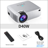 LED Mini Projector D40W,Video Beamer for Home Cinema.1600 Lumens, Support HD, Wireless Sync Display For iPhone/Android Phone