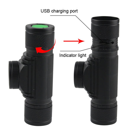 D20 2000lumens XPG LED Headlight 4-Mode Zoom Headlamp Rechargeable Head Torch Fishing Camping Flashlight 18650 Battery