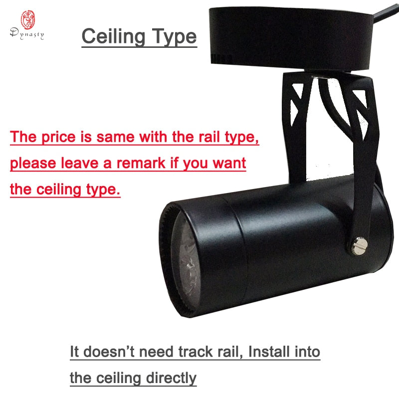 Modern LED Track Lights 7W High Power White Aluminum Spotlight Super Bright Ajustable Super Market Shop Ceiling Dynasty Lighting