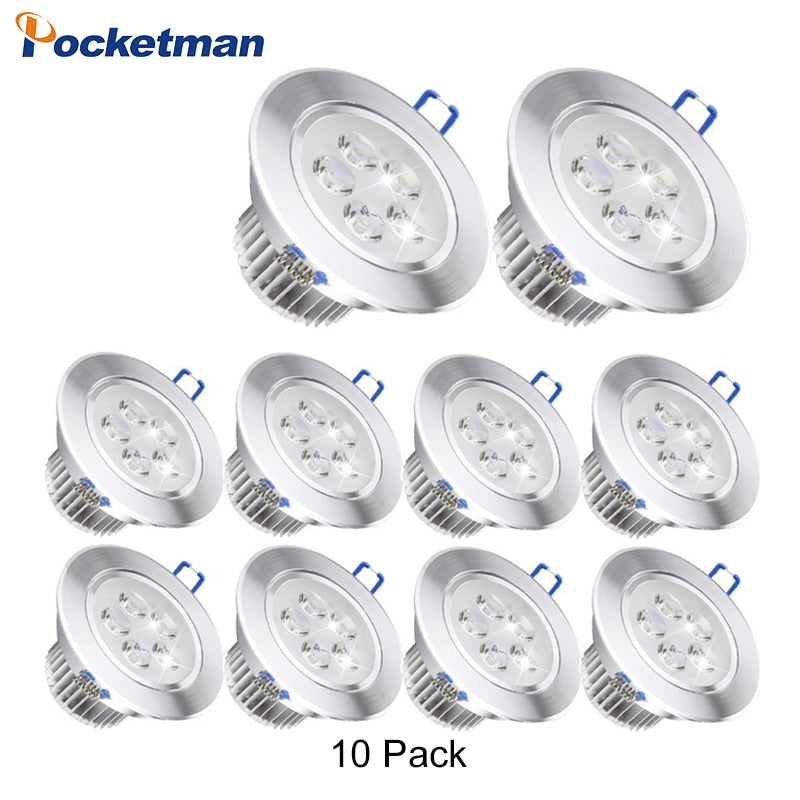 Led Downlights 9W 12W 15W 220V 110V 10pcs/lot LED Ceiling Downlight Lamps Spot Recessed Down light Bulb Home Indoor Lighting