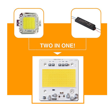 COB LED Chip 100W 50W 30W 20W 10W Smart IC No Need Driver LED SMD Beads FOR Floodlight Spotlight outdoor lamp