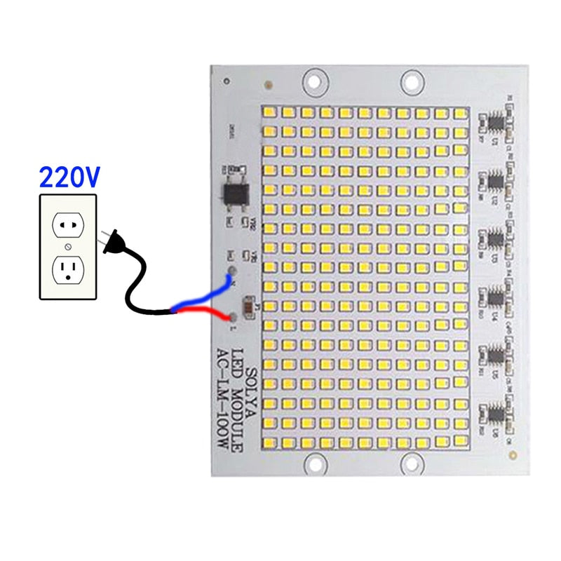 COB LED Chip 100W 50W 30W 20W 10W Smart IC No Need Driver LED SMD Beads FOR Floodlight Spotlight outdoor lamp