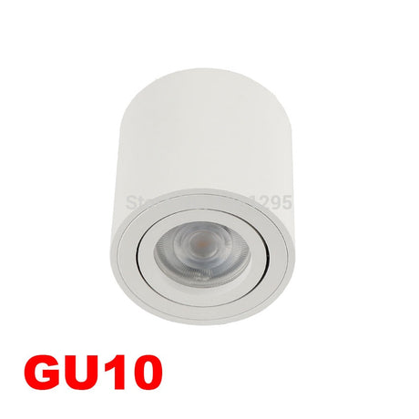 Adjustable LED Round Surface Mount Trim less Downlight GU10 Fixture Cylinder Ceiling Down Spot Light Bedroom Lamp GU10 Fitting