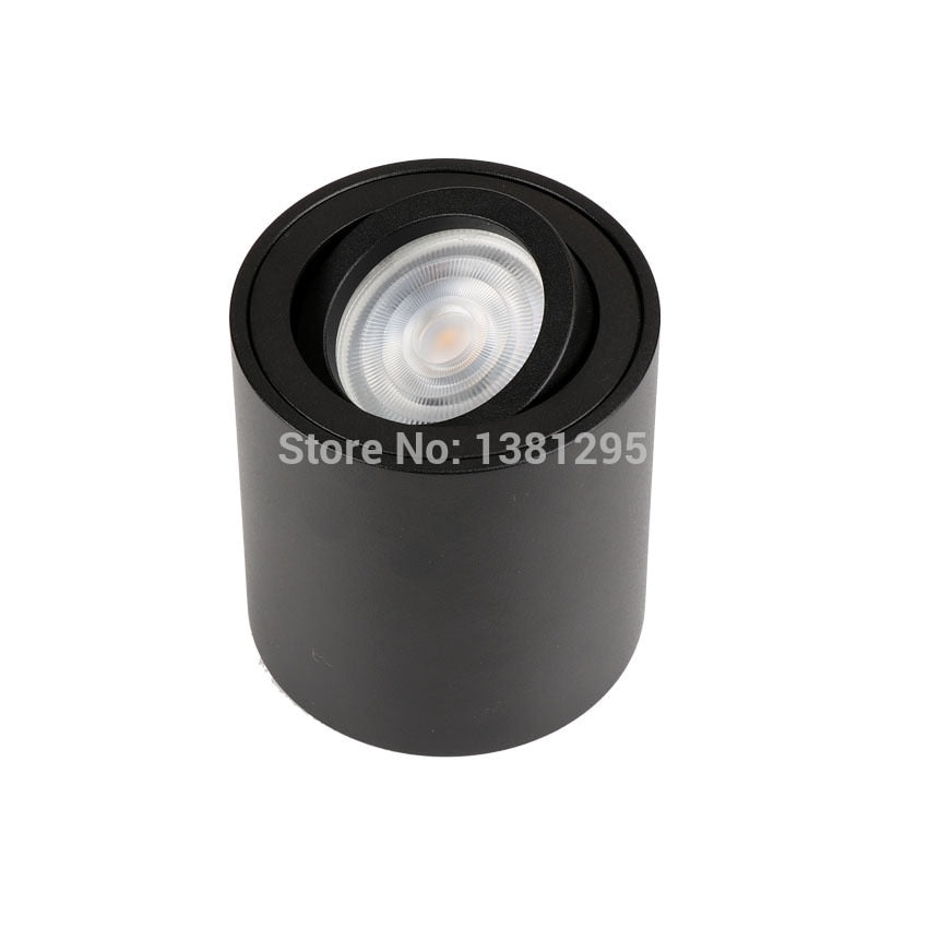 Adjustable LED Round Surface Mount Trim less Downlight GU10 Fixture Cylinder Ceiling Down Spot Light Bedroom Lamp GU10 Fitting