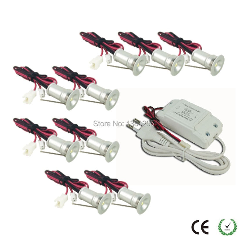 LED Spotlight 1W Recessed Plinth Light Mini LED Spot Light Small Ceiling Downlight Wall Spots jewelry Showcase Cabinet Lighting