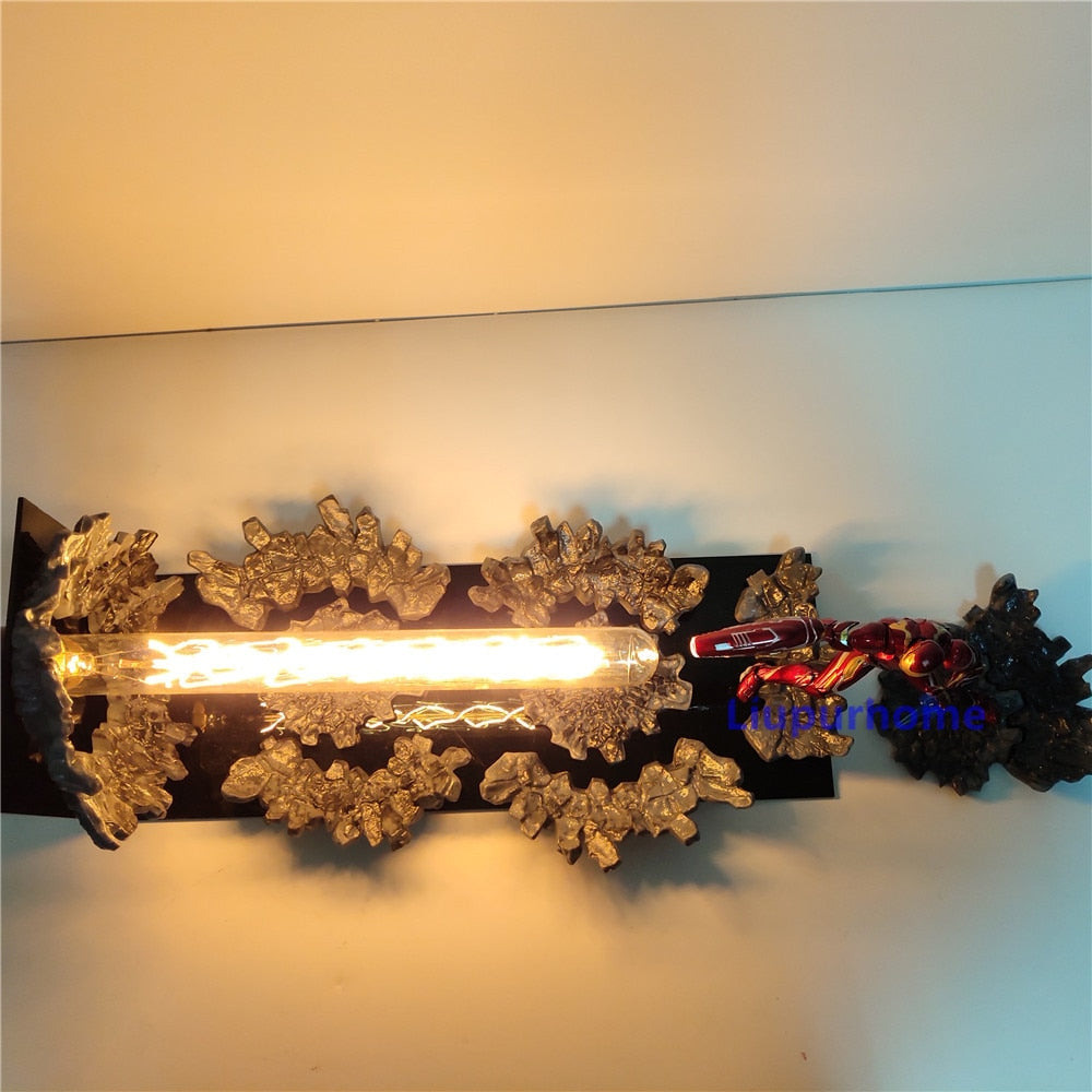 Avengers Endgame Figure Iron Man MK50 LED Night Lamp Anime Movie Avangers 4 Iron Man Light Table Lamp for Children Man MY1