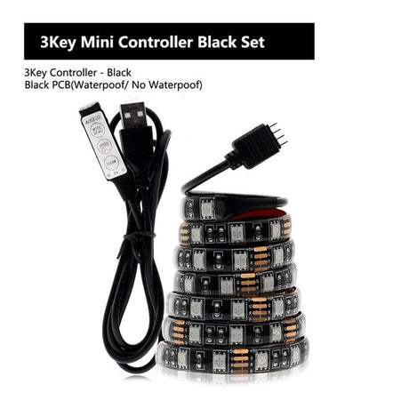 USB LED Strip 5050 RGB Changeable 5V Waterproof / No Waterproof  with USB Controller Set DIY TV Decoration LED Light.