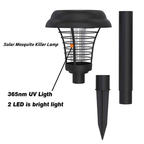 Solar LED Mosquito Repellent Killer Lamp Outdoor Mosquito Pest Fly Bug Insect Zapper Killer Trap Lamp For Garden Yard Lawn