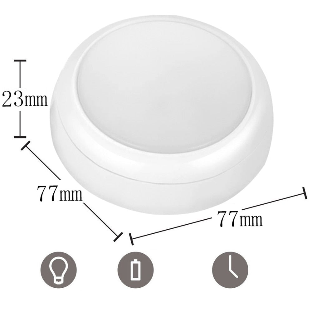 RGBW 13 Colors LED Under Cabinet Light Dimmable Timing LED Puck Lights Wireless Downlight Spotlights For Close Wardrobe Stair