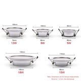 LED Downlight Ceiling 5W  9W 12W 15W 18W Warm white/cold white led light AC 220V 230V 240V