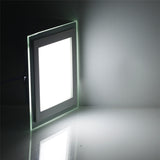 LED Panel Downlight 6W 9W 12W 18W 24W Square Glass Cover Lights High Bright Ceiling Recessed Lamps AC85-265 With adapter