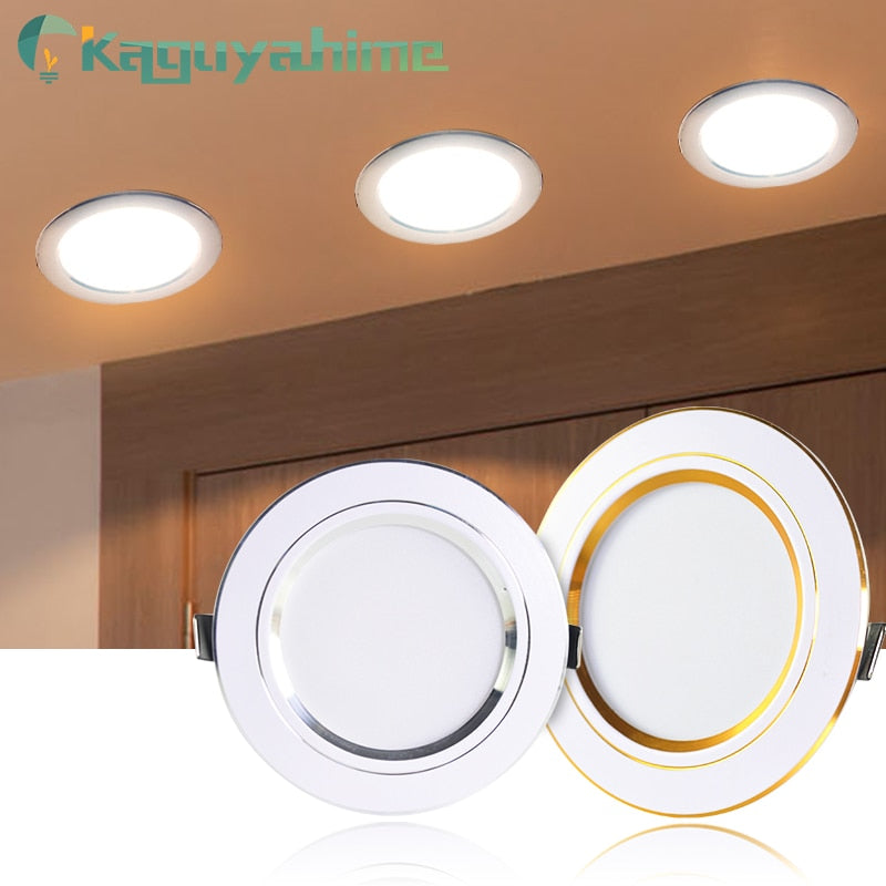 Kaguyahime Thin LED Downlight 220V LED Spot Down Light 18W 15W 9W 5W High Bright Gold White Round Recessed Lamp Indoor Lighting