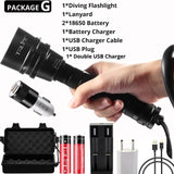 Professional Diving Flashlight XML-T6 L2 Portable Scuba Dive torch 200M Underwater IPX8 Waterproof 18650 Flashlights