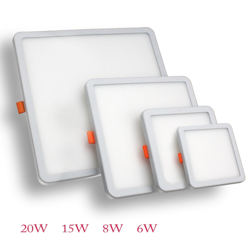LED Panel Lights Ultrathin Surface Downlight 6W 8W 15W 20W 220V Square Round Panel Light White/Warm Indoor Bedroom LED Light