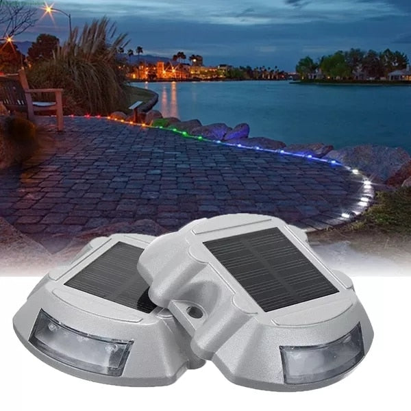 Solar LED Pathway Driveway Lights Dock Path Step Road Safety Lamps Road Dock Lamp 6Leds 500M Visible Distance Security Lights