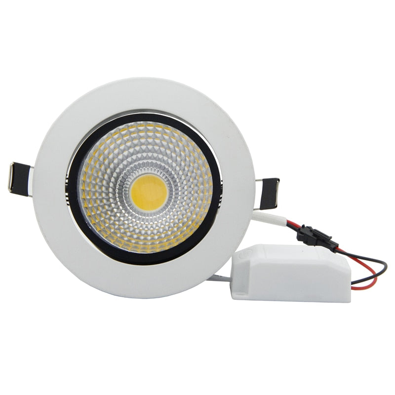 Super Bright Recessed LED COB Downlight Dimmable 5W 7W 10W 12W LED Spot light LED Ceiling Lamp AC 110V 220V White \ Warm White