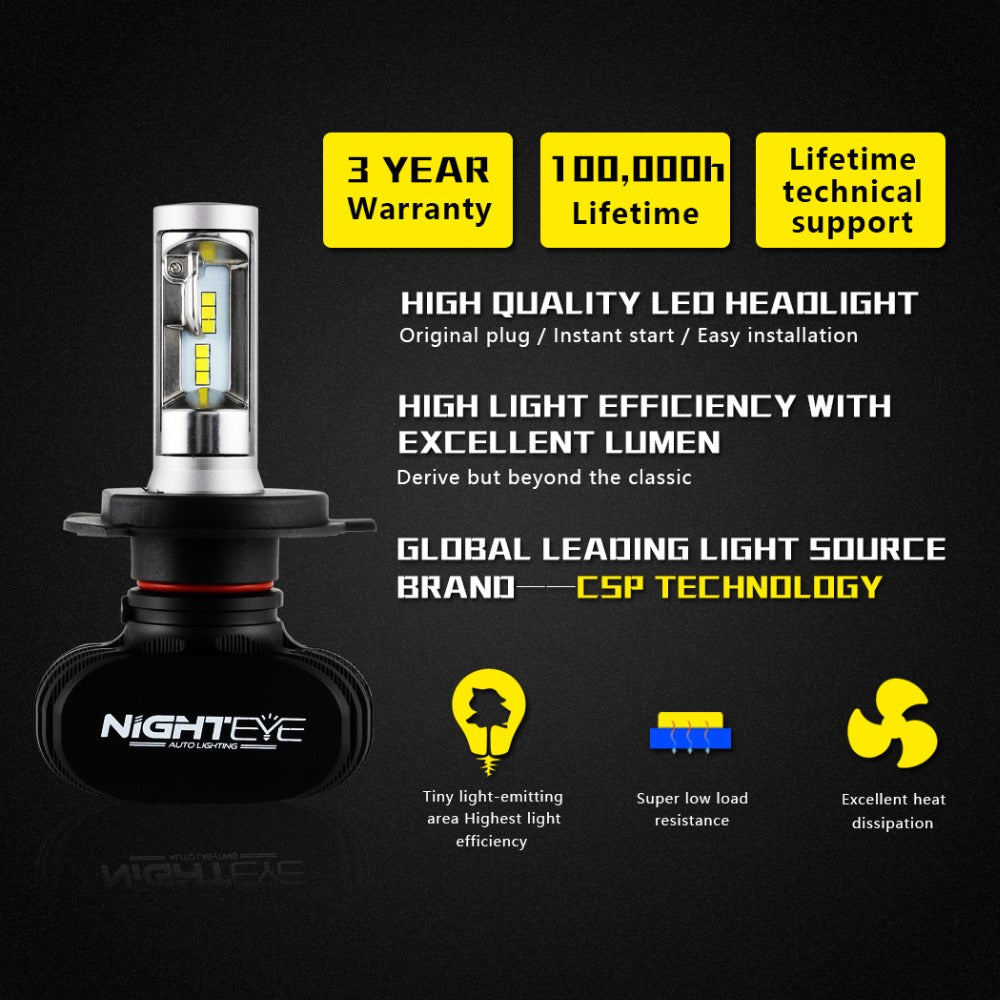 Night eye Led H4 H7 H8 H9 H11 8000LM 50W 6500K Car LED Headlights White Fog Lamps 9005 HB3 9006 HB4 Fog Light Bulbs