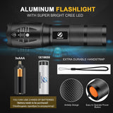 Led flashlight Ultra Bright torch T6/L2/V6 Camping light 5 switch Modes waterproof Zoomable Bicycle Light  18650 battery