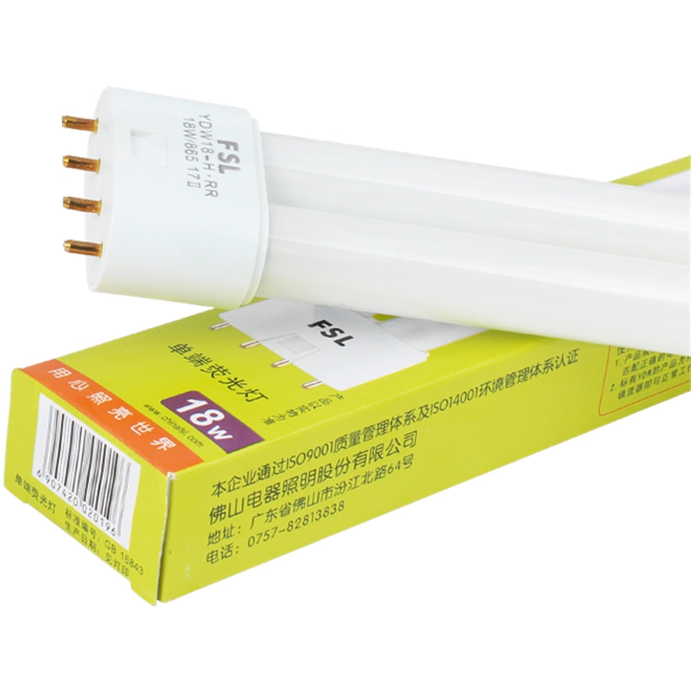 PL-L 2G11 Base Energy Saving Tube H 18W 24W 36W 40W 55W Fluorescent Lamp 4 Pins Twin-Tube Energy-saving Light Bulb White Yellow