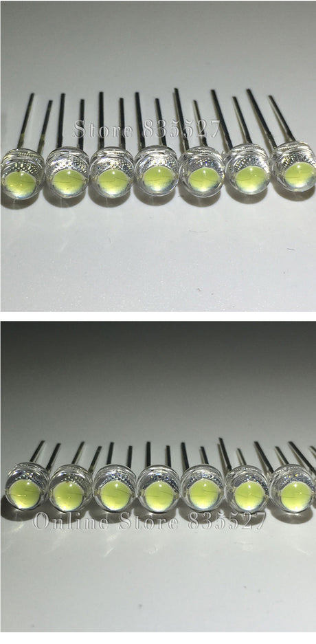 White 5mm F5 Straw Hat LED Chandelier Crystal Lamp Beads Big Core Chip 6-7LM Light emitting diodes LED DIY lights