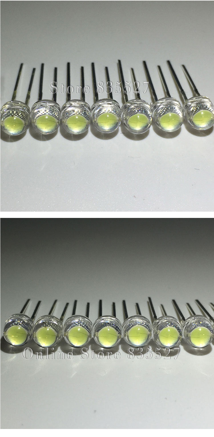 White 5mm F5 Straw Hat LED Chandelier Crystal Lamp Beads Big Core Chip 6-7LM Light emitting diodes LED DIY lights