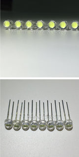 White 5mm F5 Straw Hat LED Chandelier Crystal Lamp Beads Big Core Chip 6-7LM Light emitting diodes LED DIY lights