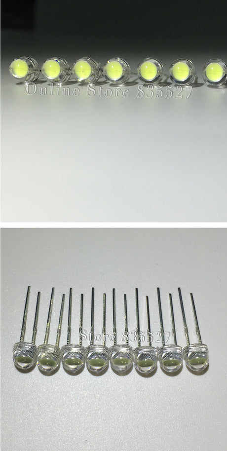 White 5mm F5 Straw Hat LED Chandelier Crystal Lamp Beads Big Core Chip 6-7LM Light emitting diodes LED DIY lights