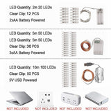 Photo Clip USB LED String Lights Fairy Lights Outdoor Battery Operated Garland Christmas Decoration Party Wedding Xmas