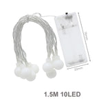 Fairy Garland LED Ball String Lights Waterproof For Christmas Tree Wedding Home Indoor Decoration Battery Powered