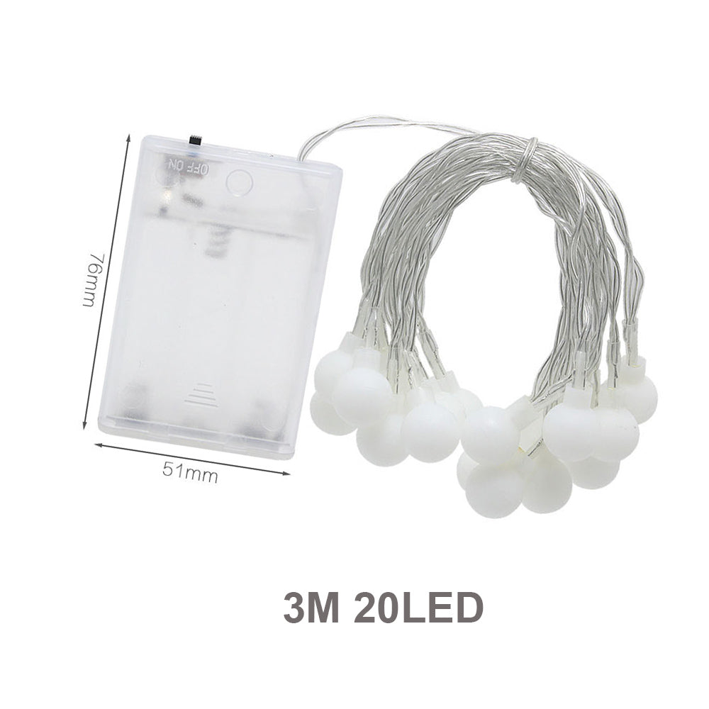 Fairy Garland LED Ball String Lights Waterproof For Christmas Tree Wedding Home Indoor Decoration Battery Powered