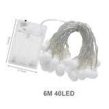 Fairy Garland LED Ball String Lights Waterproof For Christmas Tree Wedding Home Indoor Decoration Battery Powered