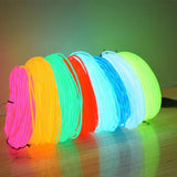 Glow EL Wire Cable LED Neon Christmas Dance Party DIY Costumes Clothing Luminous Car Light Decoration Clothes Ball Rave 1m/3m/5m