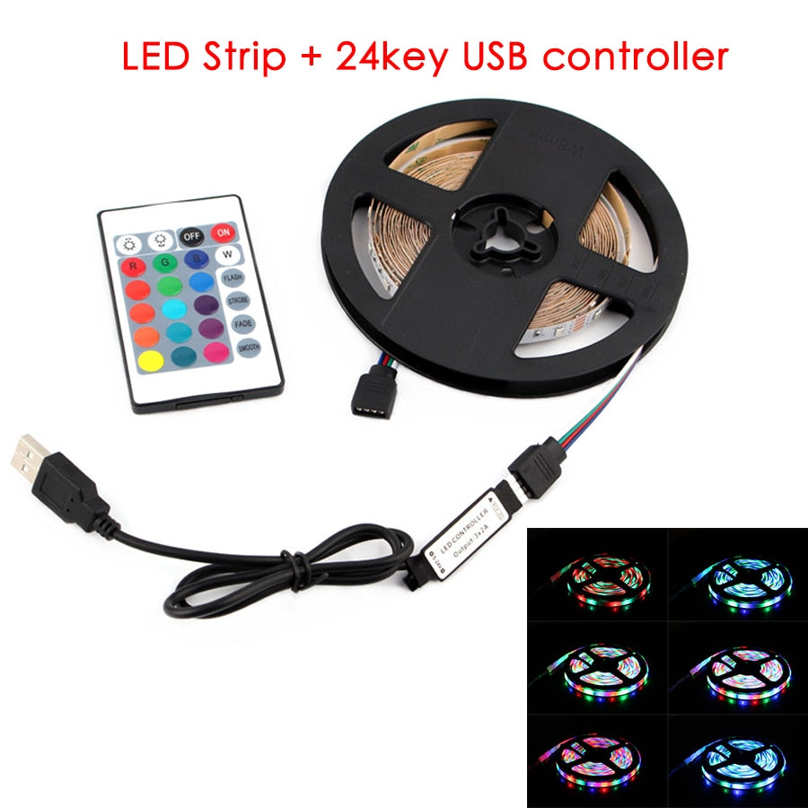5V RGB LED Strip USB 5 V Led Strip Light TV Backlight 2835 1 - 5 M Lighting Desktop 5 V Led Strip Lights Lamp Tape Diode Ribbon