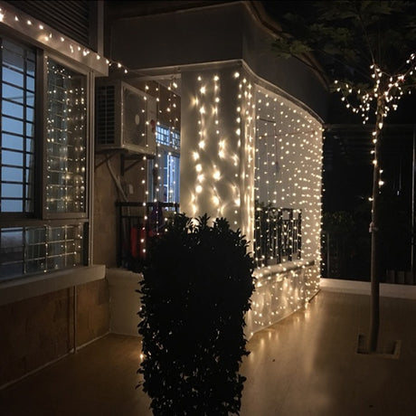 LED Home Outdoor Holiday Christmas Decorative Wedding x-mas String Fairy Curtain Garlands Strip Party Lights