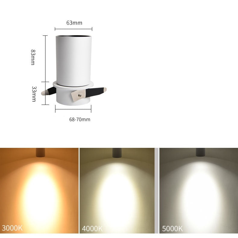 NEW LED spotlights embedded ceiling light living room simple Nordic Adjust up down left and right 7W 12W COB downlight