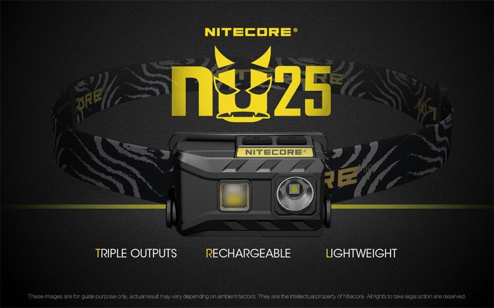 NEW Nitecore nu25 XP-G2 S3 WHITE+CRI+RED USB Rechargeable Headlight Headlamp