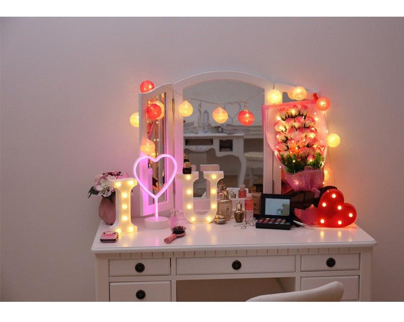 16CM LED Letter Night Light Light Alphabet Battery Home Club Wall Decoration Party Wedding Birthday Decors Valentine&#39;s Day Gift