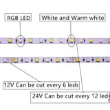 SMD5050 RGB LED Strip Waterproof 5M 300LED DC 12V 24V CCT RGBCCT  RGBW RGBWW WHITE WARM WHITE Fita LED Light Strips Flexible