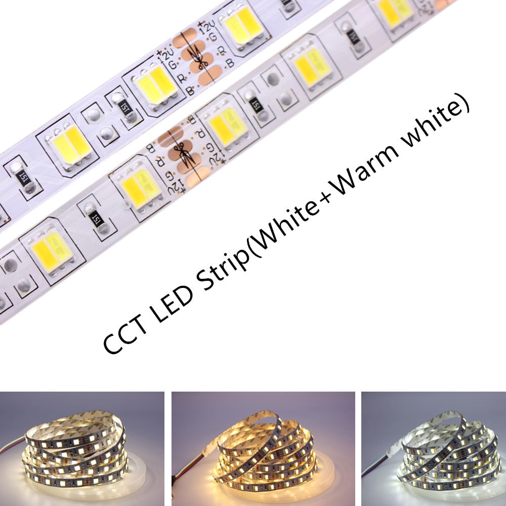 SMD5050 RGB LED Strip Waterproof 5M 300LED DC 12V 24V CCT RGBCCT  RGBW RGBWW WHITE WARM WHITE Fita LED Light Strips Flexible